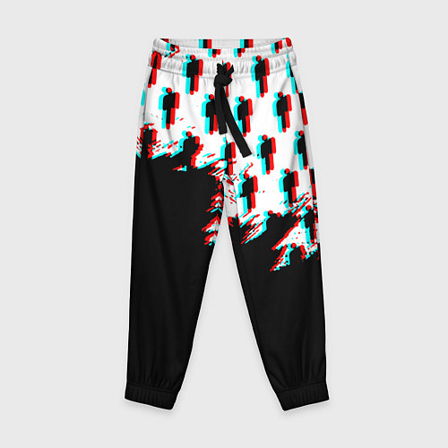Детские брюки Billie Eilish pattern glitch / 3D-принт – фото 1