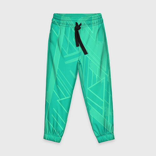 Детские брюки Мятный зелёный однотонный геометричный / 3D-принт – фото 1