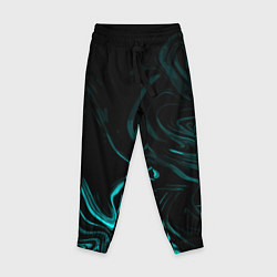 Детские брюки Чёрный с бирюзовыми разводами абстракция