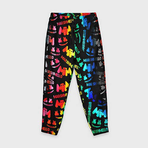 Детские брюки Marshmello neon color / 3D-принт – фото 1
