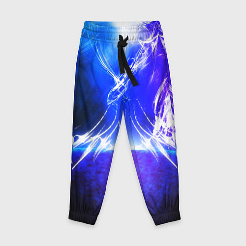 Детские брюки Неоновый шторм текстура / 3D-принт – фото 1