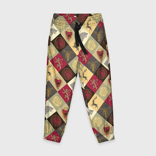 Детские брюки Лого домов Игра престолов паттерн / 3D-принт – фото 1