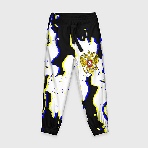Детские брюки Россия герб глитч / 3D-принт – фото 1