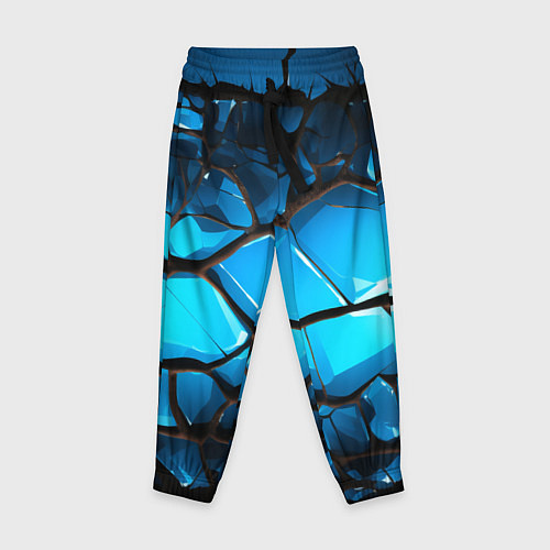Детские брюки Синяя текстура объемных плит / 3D-принт – фото 1