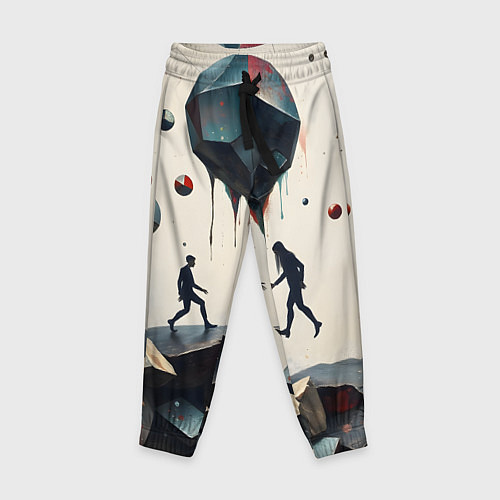 Детские брюки Сюрреалистичные люди и камни / 3D-принт – фото 1