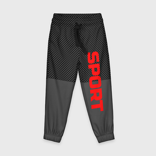 Детские брюки Sport красными на сером / 3D-принт – фото 1