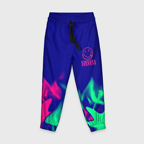 Детские брюки Nirvana fire neon / 3D-принт – фото 1