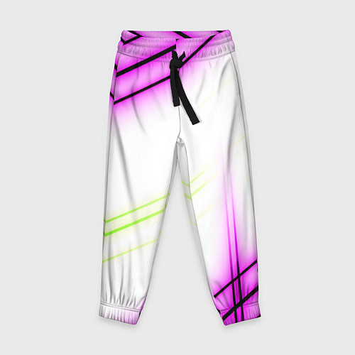 Детские брюки Green white pink line / 3D-принт – фото 1