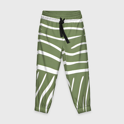 Детские брюки Полоски зеленой зебры / 3D-принт – фото 1