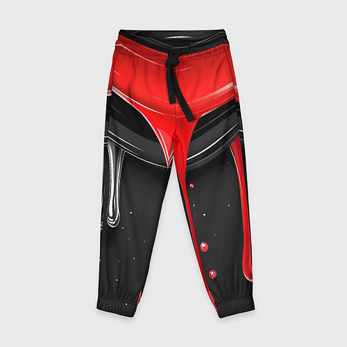 Детские брюки Красная и черная краска текстура / 3D-принт – фото 1