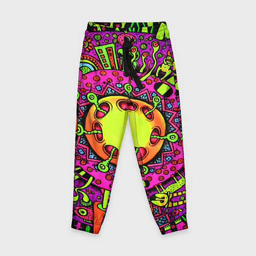 Детские брюки Кислотные грибы оптические / 3D-принт – фото 1