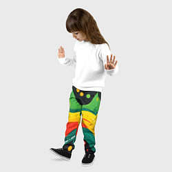 Брюки детские Желто-зеленая краска текстура, цвет: 3D-принт — фото 2