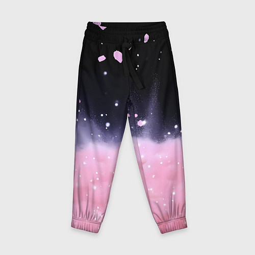 Детские брюки Розовая текстура с лепестками / 3D-принт – фото 1