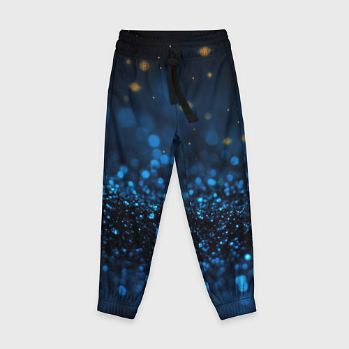 Детские брюки Боке блестяшки на черном / 3D-принт – фото 1