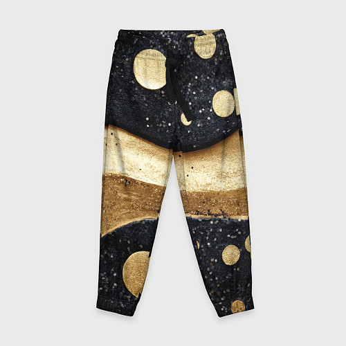 Детские брюки Золотая объемная абстракция - текстура / 3D-принт – фото 1