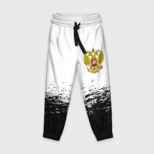 Детские брюки Россия черно белые краски / 3D-принт – фото 1