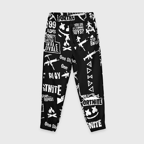 Детские брюки Черно белые логотипы игр / 3D-принт – фото 1