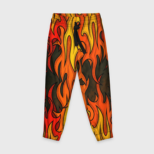 Детские брюки Языки пламени арт / 3D-принт – фото 1