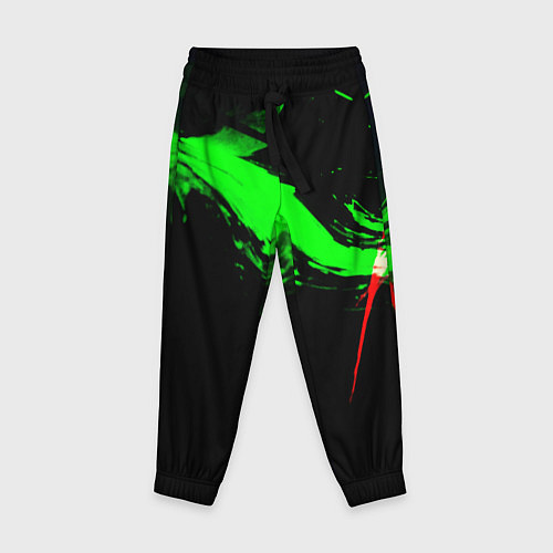 Детские брюки Color black green red / 3D-принт – фото 1