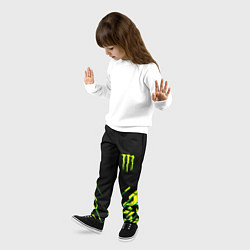 Брюки детские Monster energy кислотная геометрия, цвет: 3D-принт — фото 2