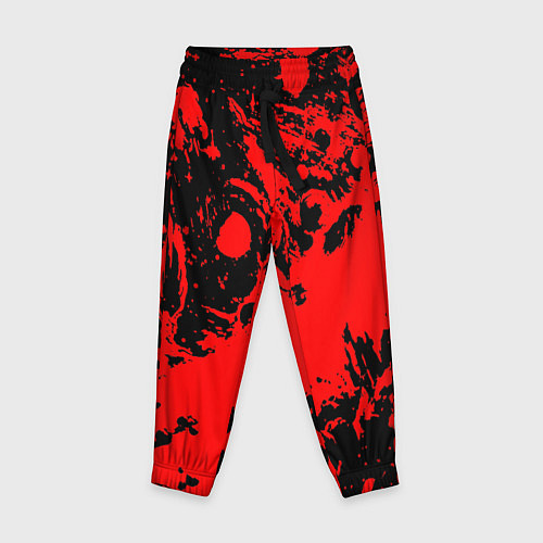 Детские брюки Чёрно-красный абстрактный / 3D-принт – фото 1