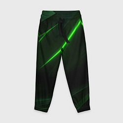 Брюки детские Зеленая текстура с неоновыми линиями, цвет: 3D-принт