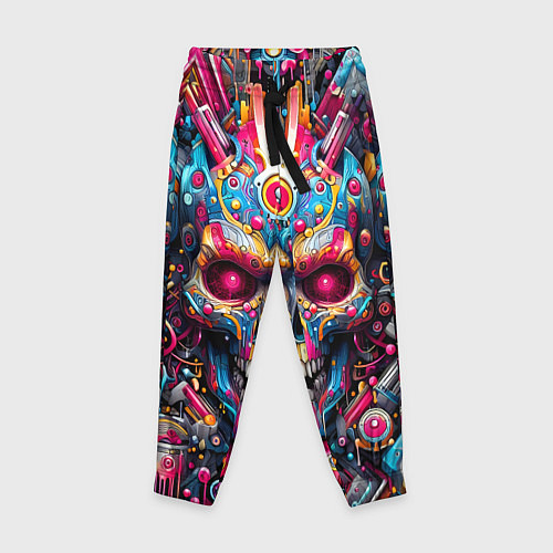 Детские брюки Art cyber skull - ai art fantasy / 3D-принт – фото 1