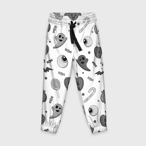 Детские брюки Halloween grey and white / 3D-принт – фото 1