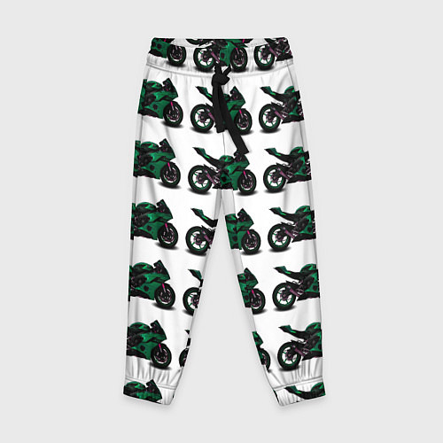 Детские брюки Motorbike dark green / 3D-принт – фото 1