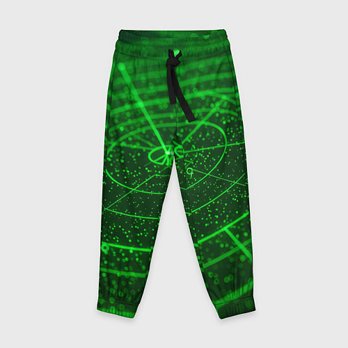 Детские брюки Неоновый зеленый радар / 3D-принт – фото 1