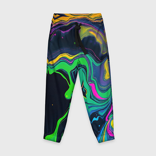 Детские брюки Разводы и переливы разноцветной краски / 3D-принт – фото 1
