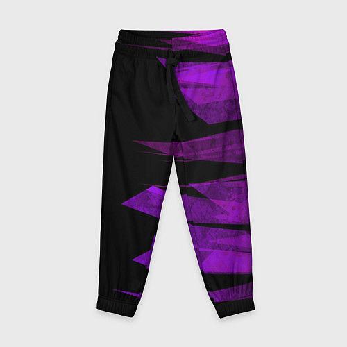 Детские брюки Color purple black stripes / 3D-принт – фото 1
