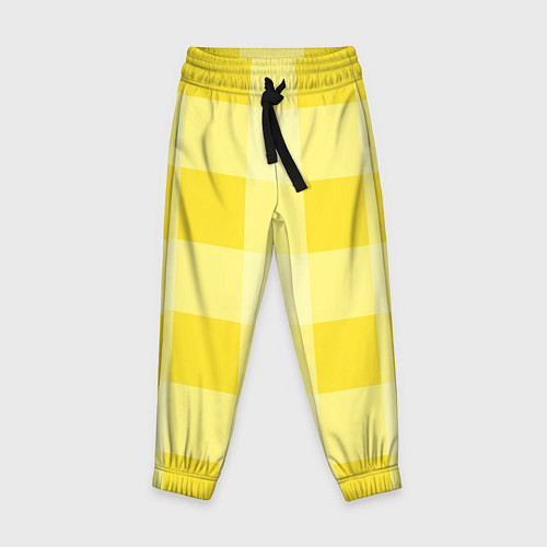 Детские брюки Солнечный желтый тартан / 3D-принт – фото 1