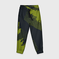 Брюки детские Абстрактная текстура в зеленом, цвет: 3D-принт