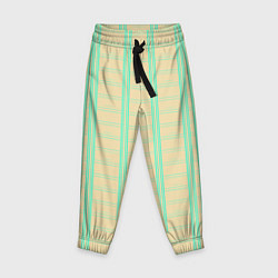 Брюки детские Color beige cage blue stripes, цвет: 3D-принт