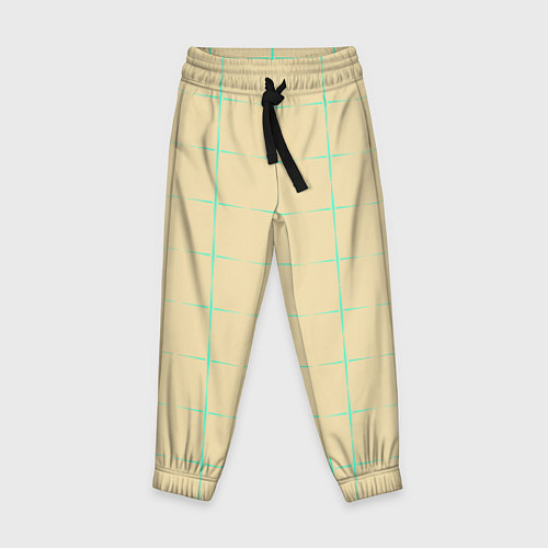 Детские брюки Color beige green crosses / 3D-принт – фото 1