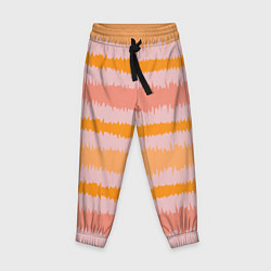 Брюки детские Полосы зигзагообразные оранжево-розовые, цвет: 3D-принт