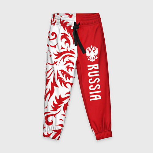 Детские брюки Россия - красная хохлома / 3D-принт – фото 1