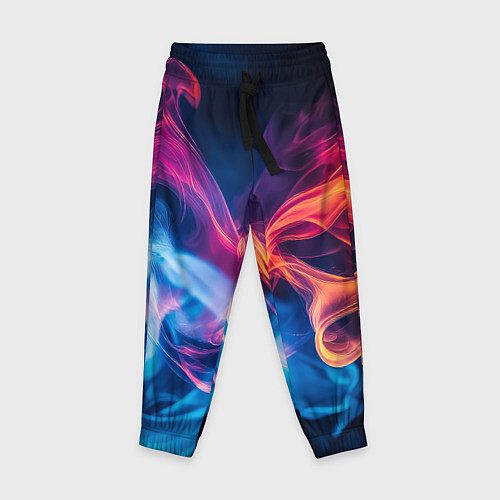 Детские брюки Цветной огонь / 3D-принт – фото 1