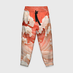 Брюки детские Японские красные волны, цвет: 3D-принт
