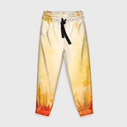 Брюки детские Жёлто-красный осенний, цвет: 3D-принт