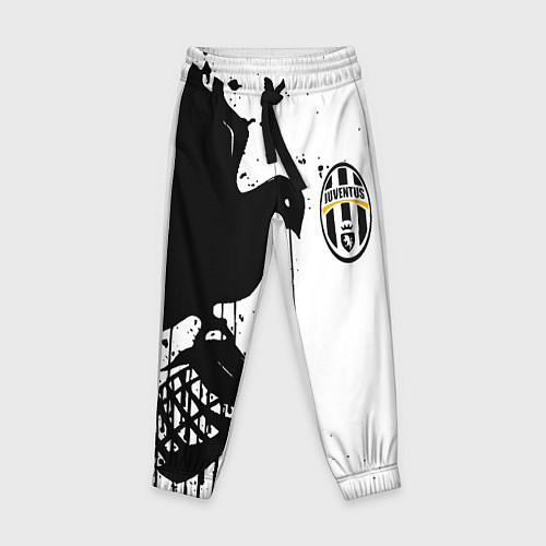 Детские брюки Ювентус черная птица краски / 3D-принт – фото 1
