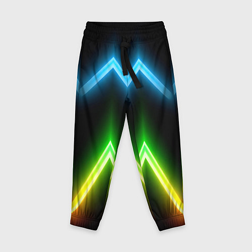 Детские брюки Neon multicolored lines / 3D-принт – фото 1