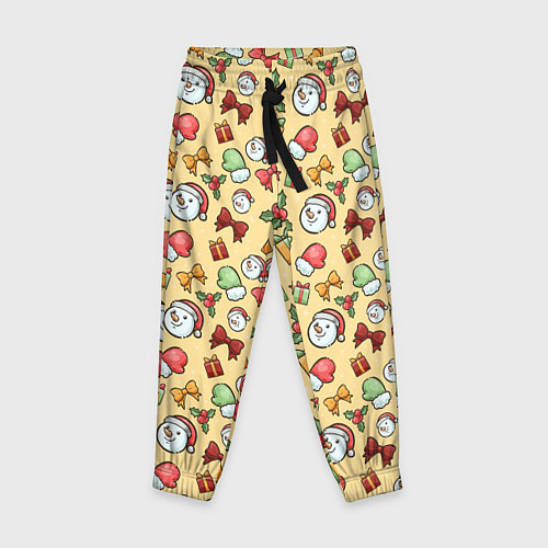 Детские брюки Новогодний паттерн / 3D-принт – фото 1