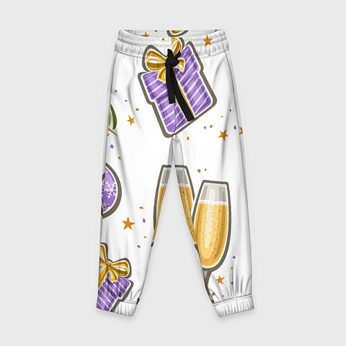 Детские брюки Новогодний вайб / 3D-принт – фото 1