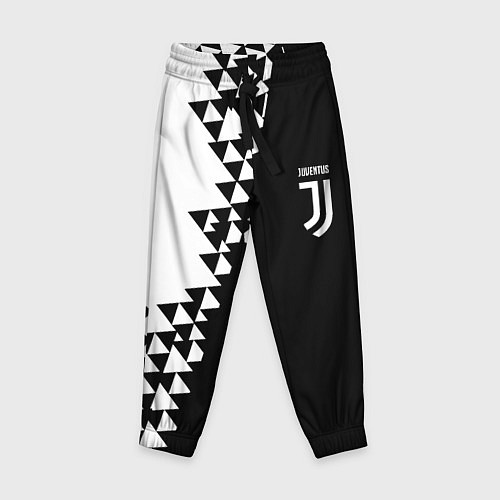 Детские брюки Juventus черно белая геометрия текстура / 3D-принт – фото 1