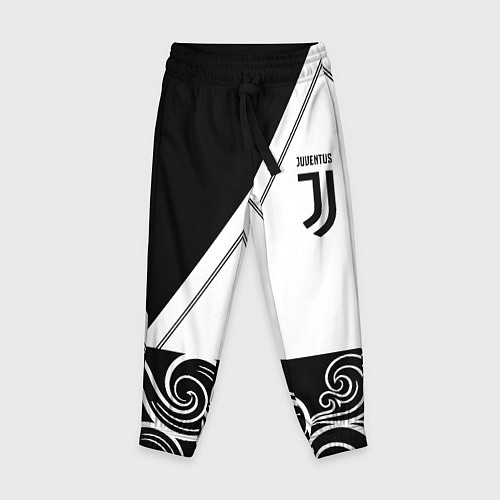 Детские брюки Ювентус геометрия полосы текстура / 3D-принт – фото 1