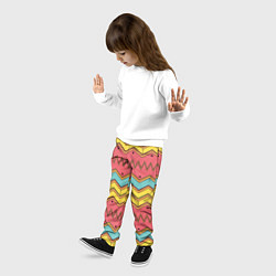 Брюки детские Цветные зигзаги, цвет: 3D-принт — фото 2