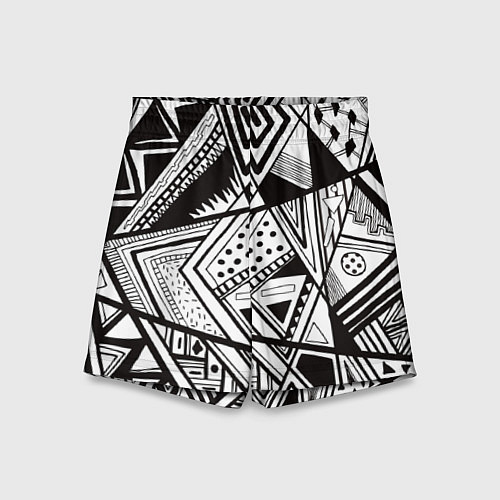 Детские шорты Black and white / 3D-принт – фото 1