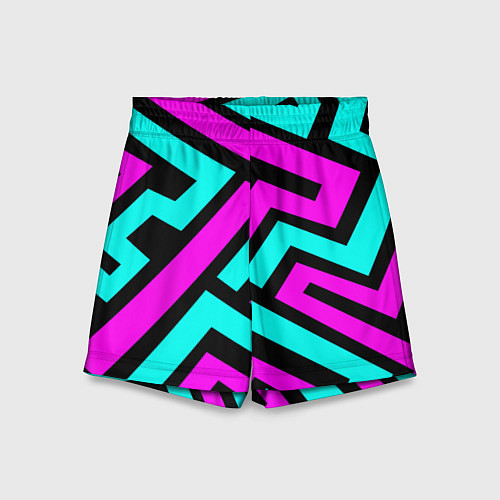 Детские шорты Maze: Violet & Turquoise / 3D-принт – фото 1